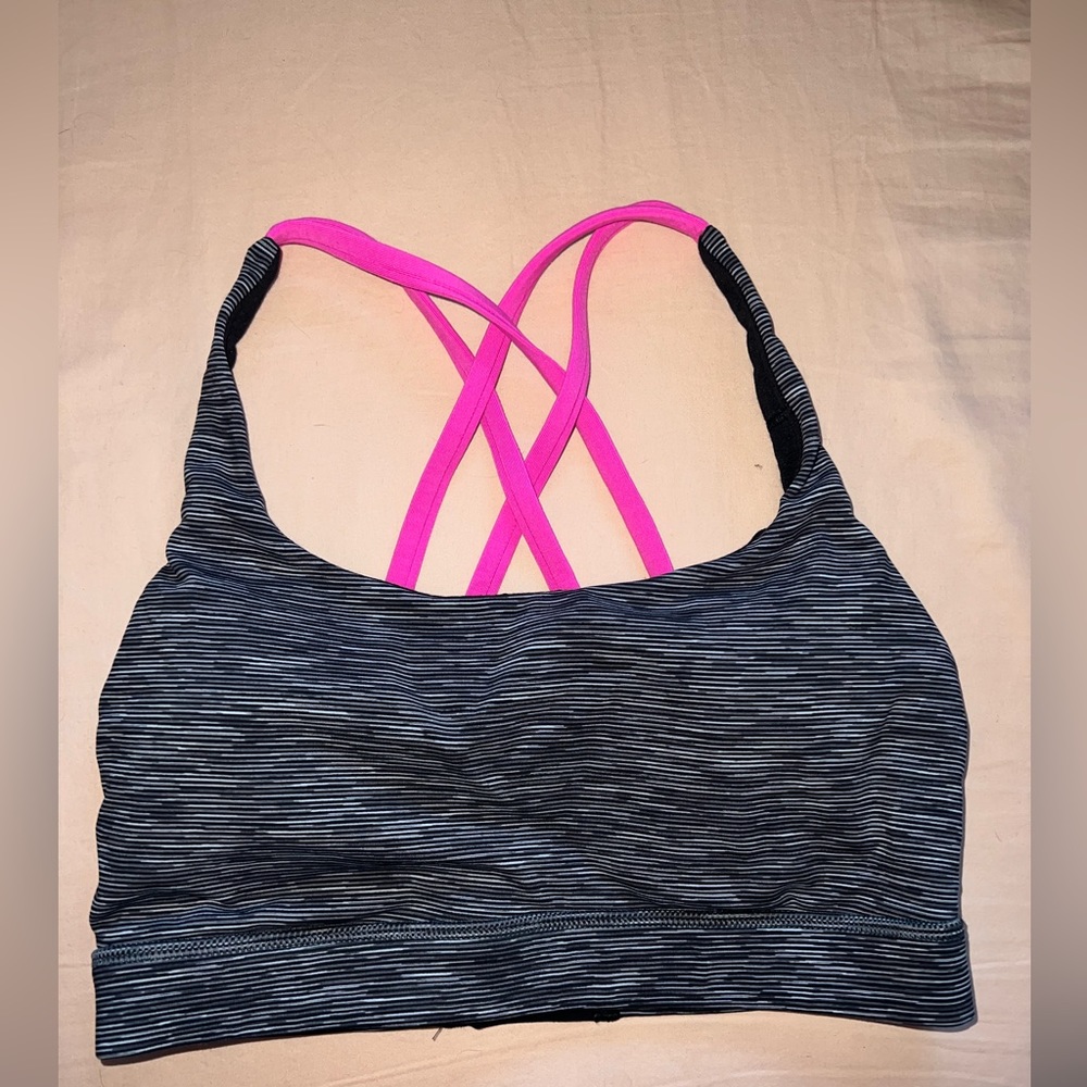 LULULEMON Grey Sports Bra Very New Condition Size 4